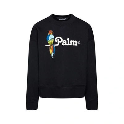 Palm Angels Cotton Sweatshirt In Black