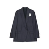Brunello Cucinelli Virgin Wool Jacket Women In Blue