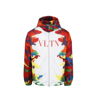 Valentino Logo Printed Jacket In Orange