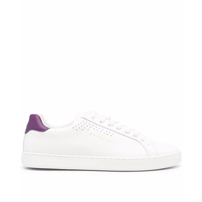 Palm Angels Leather Logo Sneakers In White