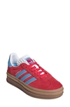 Adidas Originals Gazelle Bold Platform Suede Sneakers In Pink/ Blue/ White