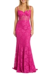 MORGAN & CO. SLEEVELESS LACE CORSET MERMAID GOWN