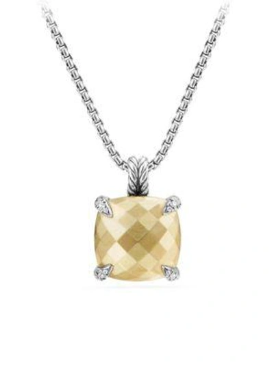 David Yurman Chatelaine Sterling Silver, 18k Yellow Gold & Diamond Pendant Necklace In White/gold