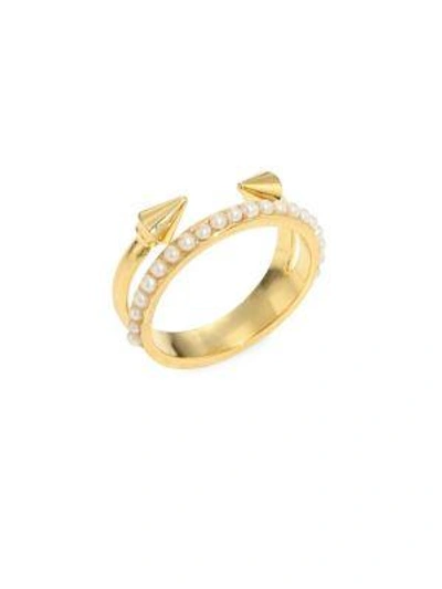 Vita Fede Ultra Mini Titan Pearl Band Ring In Gold