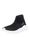 GUCCI SPEED STRETCH-KNIT HIGH-TOP TRAINER,PROD156490027