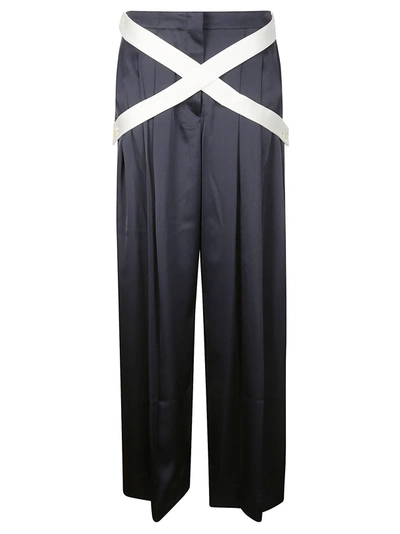 Jw Anderson Crossover-strap Wide-leg Trousers In 888