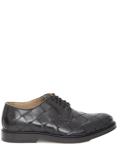 Bottega Veneta Woven Lace-up Shoes In Black