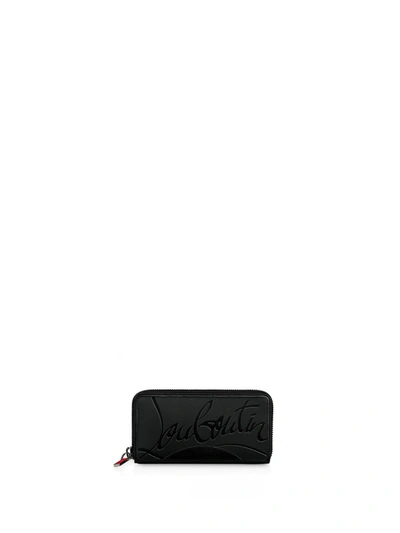 Christian Louboutin Panettone Wallet In Grained Leather In Black