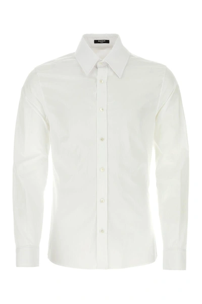 BALMAIN BALMAIN WHITE POPLIN SHIRT