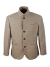 BRUNELLO CUCINELLI BRUNELLO CUCINELLI SINGLE-BREASTED JACKET IN FINE WATER-REPELLENT CASHMERE WITH HORN BUTTONS, PATCH 