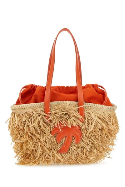 PALM ANGELS PALM ANGELS PALM PATCH DRAWSTRING BASKET BAG