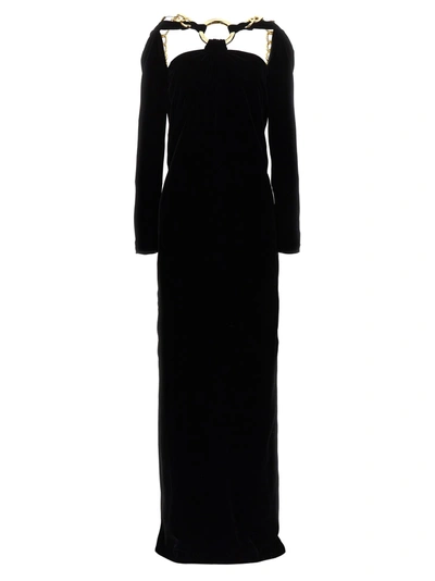 Tom Ford Long Velvet Chain Dress Dresses Black | ModeSens
