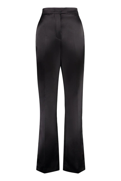 Fendi Duchess Satin Trousers In Black