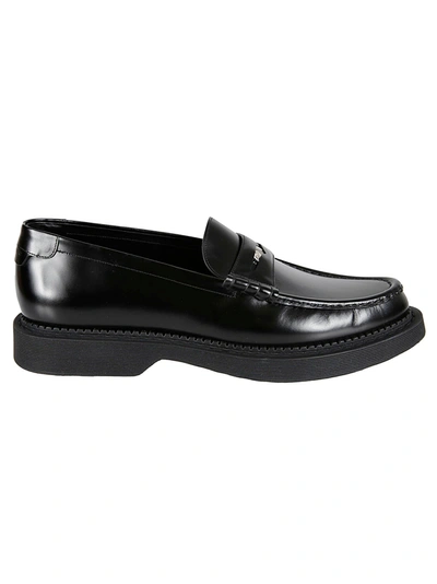 Saint Laurent Teddy 10 Penny Loafers In Black
