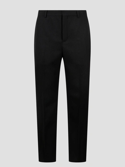 Saint Laurent Smoking Wool Trousers In Black