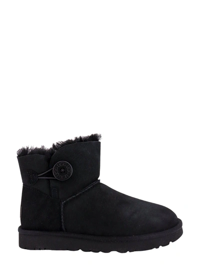 Ugg Mini Baley Button Ankle Boots In Black