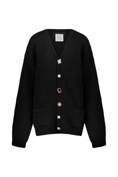 Vetements Fancy Button Cardigan In Black