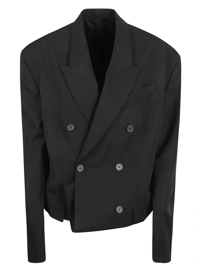 Balenciaga Folded Tailored Blazer In Black