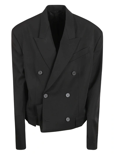 Balenciaga Double-breasted Black Wool Jacket