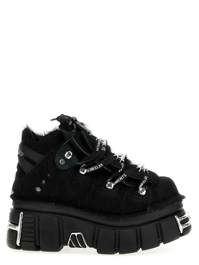 Vetements Platform  X New Rock Sneakers In Black