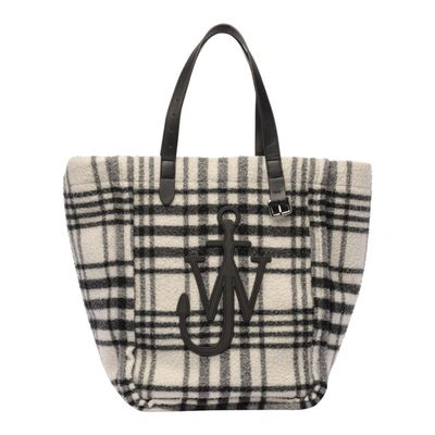 Jw Anderson J.w. Anderson Oversized Belt Tote Bag In Black White