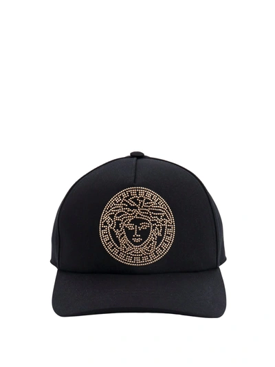 Versace Hat In Black/gold