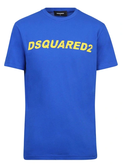Dsquared2 Logo Printed Crewneck T-shirt In Blue
