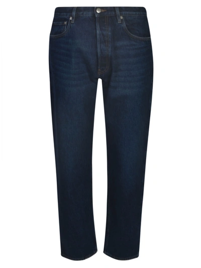 Prada Straight Buttoned Jeans In Blue
