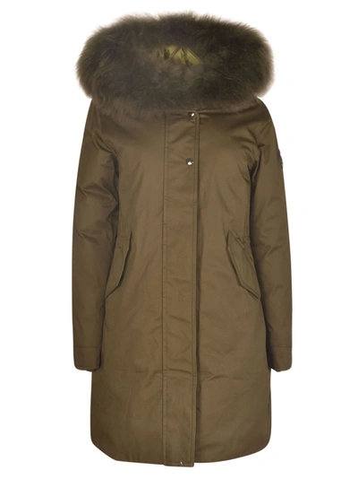 Woolrich Fur Hooded Parka In Green