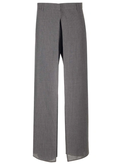 Fendi Wide-leg Trousers In Grey