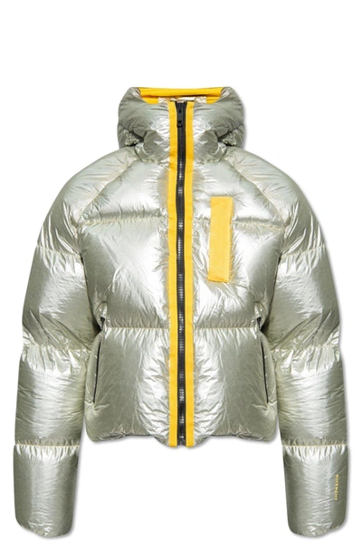 Givenchy Silver Quilted Down Jacket In Grigio