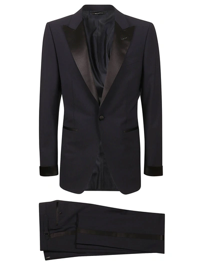 Tom Ford Regular Fit Single-buttoned Suit In Ink