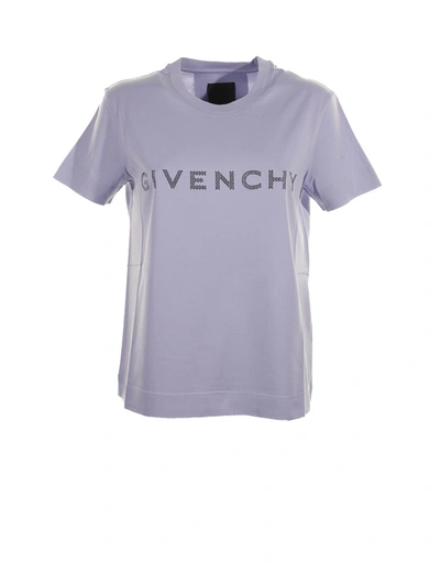 Givenchy T-shirt With Logo Writing In Lavander