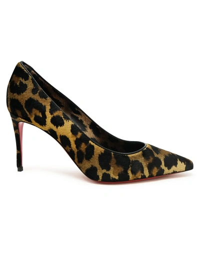 Christian Louboutin Leopard Pony Kitty Kate Pumps In Brown