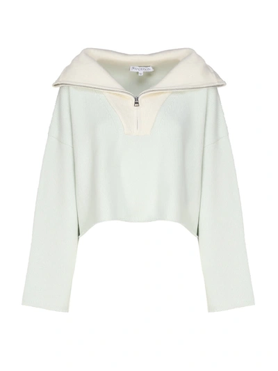 Jw Anderson J.w. Anderson Zip-up Sweater In Mint Off White