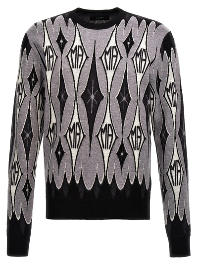 Amiri Argyle Jacquard Sweater In Multicolor