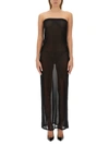 Saint Laurent Strapless Dress In Nero