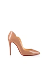 CHRISTIAN LOUBOUTIN CHRISTIAN LOUBOUTIN HOT CHICK PUMPS IN NUDE PATENT CALF