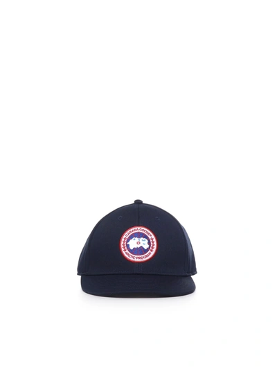 Canada Goose Adjustable Hat With Logo In Navy