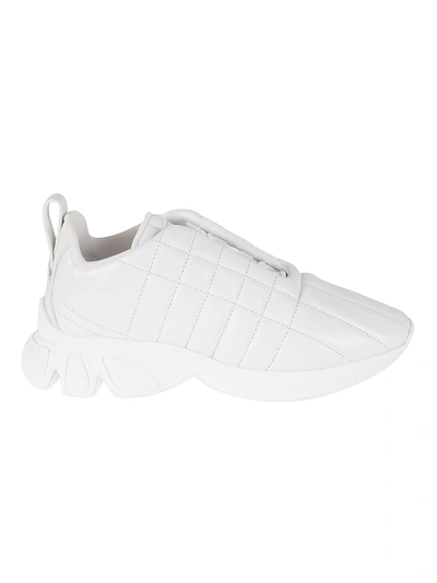 Burberry Tnr Axburton Quilted Sneakers In Optic White