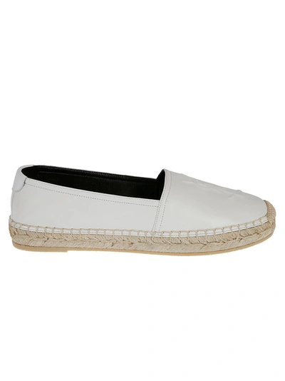 Saint Laurent Sl Logo Espadrillas In Optic White