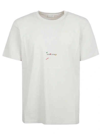 Saint Laurent Round Neck T-shirt In Pierre/multicolor