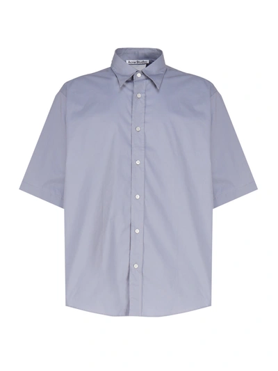 Acne Studios Short-sleeved Shirt With Buttons In Powdery Blue