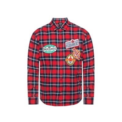 Dsquared2 Plaid Flannel Shirt In Red