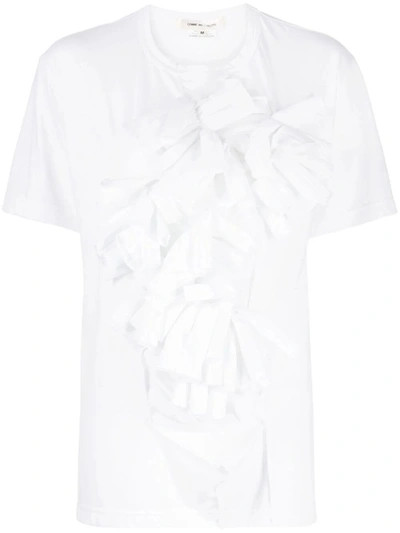 Comme Des Garçons Short-sleeve Cotton-blend T-shirt In White