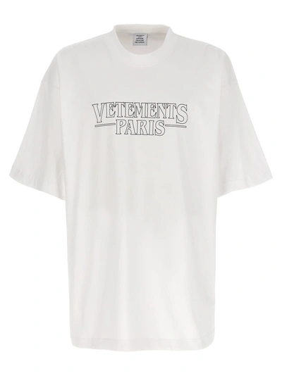 Vetements Logo T-shirt In White