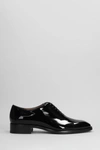 CHRISTIAN LOUBOUTIN CHRISTIAN LOUBOUTIN CORTEO LACE UP SHOES IN BLACK PATENT LEATHER