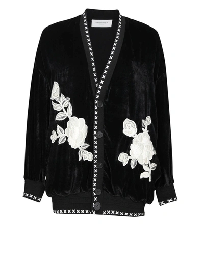 Golden Goose Chenille Cardigan In Black