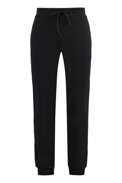 Moncler Logo Cotton Sweatpants In Black