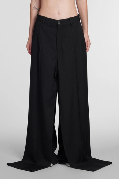 Balenciaga Double Front Trousers In Black